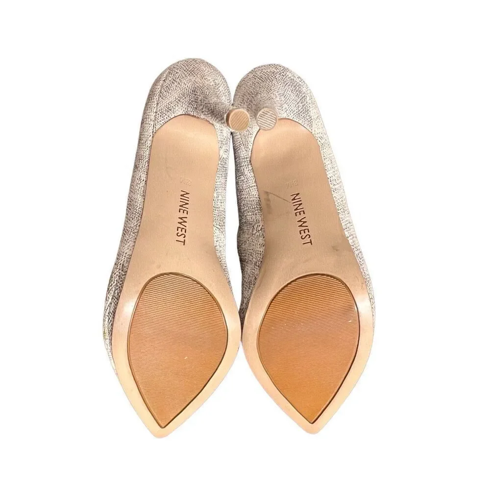 Nine West OHEMGEE White Smoke NWOB Pointed Toe Pump Size 8.5